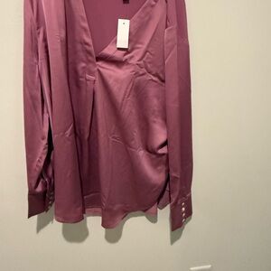 Ann Taylor Rose Satin Blouse